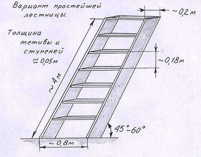 Металлическая лестница в подвал (погреб) своими руками + чертежи