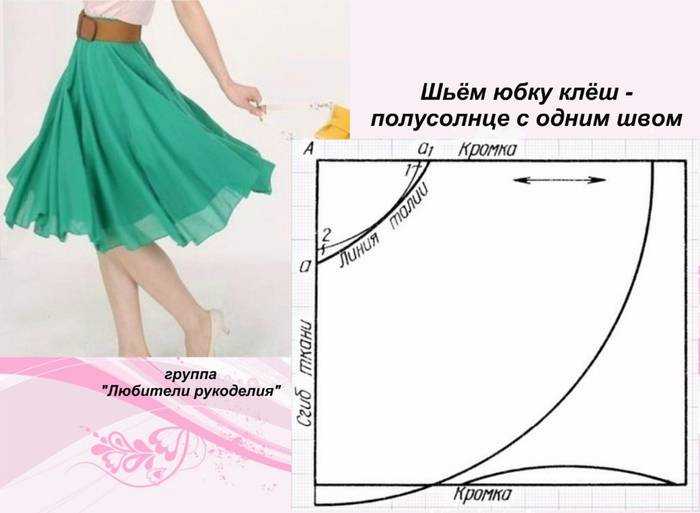 Выкройка юбки солнце