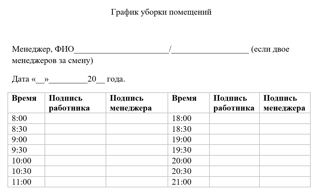 Образец журнала обработки помещений при коронавирусе в 2023 году