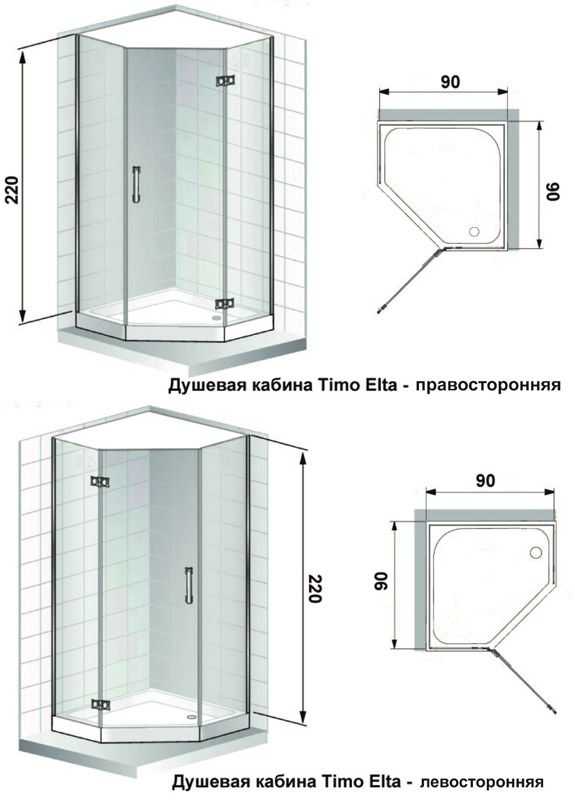 Типовые размеры душевых кабин: основные стандарты +50 фото